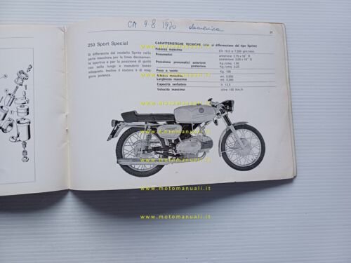 Benelli 250 Sprite-Sport Special-Scrambler 1970 manuale uso originale ITALIANO