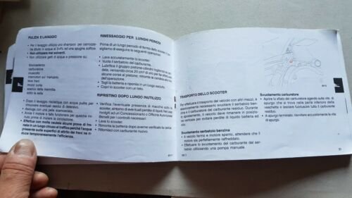 Benelli 250 Velvet scooter manuale uso originale moto owner's manual