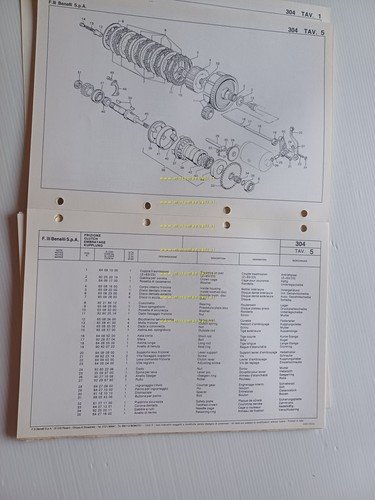 Benelli 304 1982 catalogo ricambi originale