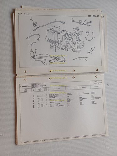 Benelli 304 1982 catalogo ricambi originale