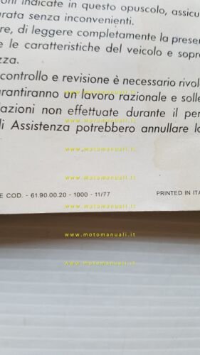 Benelli 350 RS 1977 manuale uso manutenzione libretto originale italiano