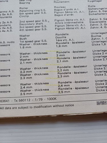 Benelli 354 Sport 1979 catalogo ricambi originale spare parts catalogue