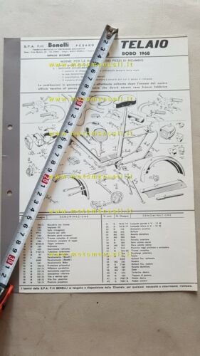 Benelli 49 Bobo 1968 catalogo ricambi TELAIO originale frame parts …