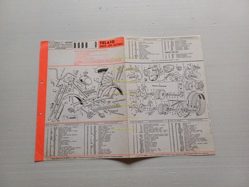 Benelli 49 Bobo 1969 catalogo ricambi TELAIO originale frame parts …