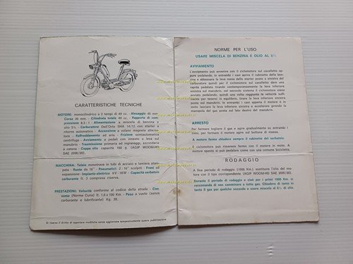 Benelli 49 Bobo 1971 manuale uso manutenzione libretto originale