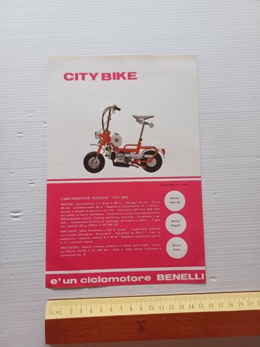 Benelli 49 City Bike 1969 depliant italiano originale ciclomotore