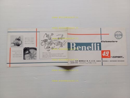 Benelli 49 Export 1959 depliant originale moto genuine brochure