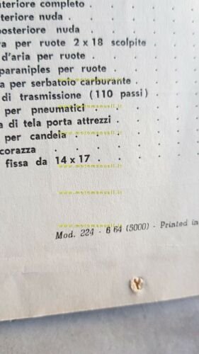 Benelli 49 EXPORT 3V 1964 catalogo ricambi originale spare parts …