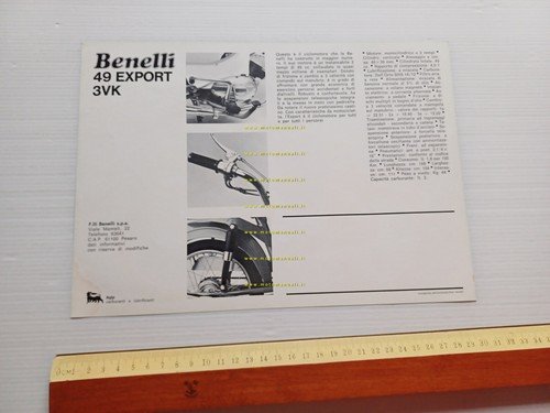Benelli 49 Export 3VK depliant ITALIANO originale