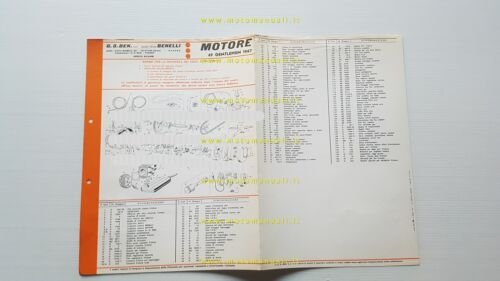 Benelli 49 Gentlemen 1967 catalogo ricambi MOTORE originale