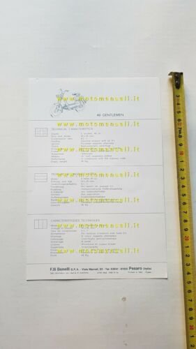 Benelli 49 Gentlemen 1972 depliant originale italiano ciclomotore brochure