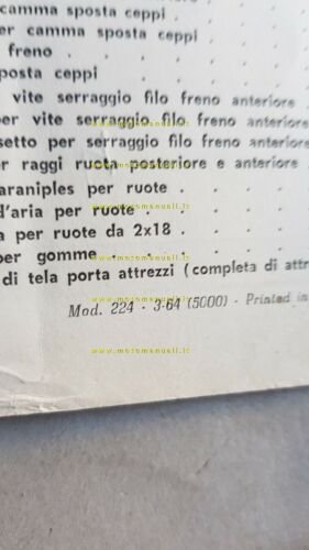 Benelli 49 LUSSO 3V 1963 catalogo ricambi originale spare parts …