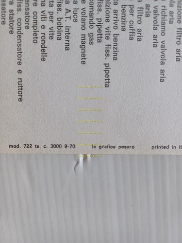Benelli 49 Motore Citybike Motorella Gentleman 1970 catalogo ricambi originale