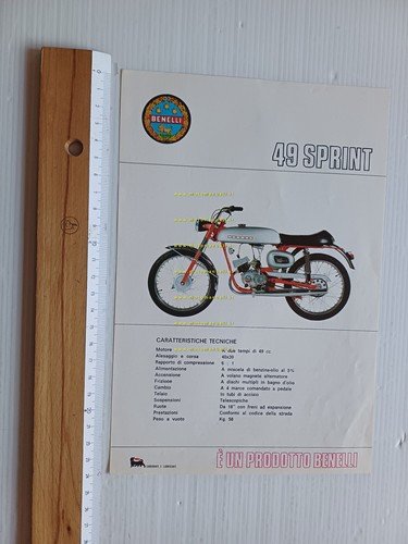 Benelli 49 Sprint 1971 depliant italiano originale