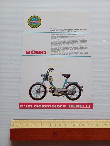 Benelli 50 Bobo 1970 depliant italiano originale ciclomotore