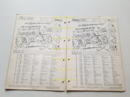 Benelli 50 Cross 1974 catalogo ricambi originale spare parts list