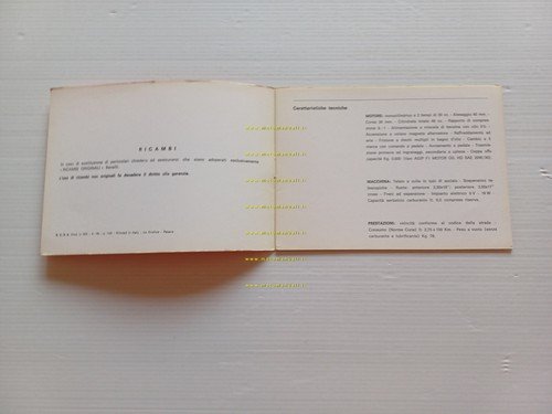 Benelli 50 Cross 1975 manuale uso manutenzione libretto italiano originale