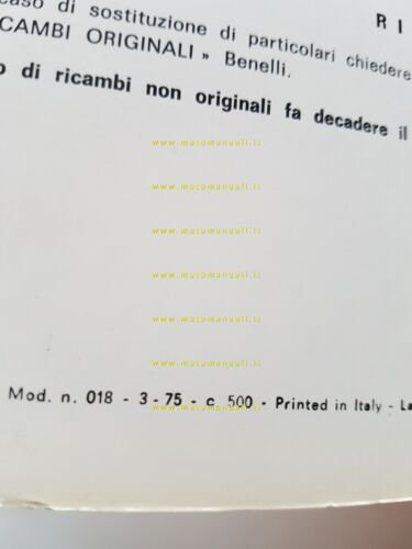 Benelli 50 Cross 1975 manuale uso manutenzione libretto originale
