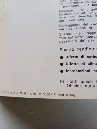 Benelli 50 Export 3V 1978 manuale uso manutenzione libretto istruzioni …