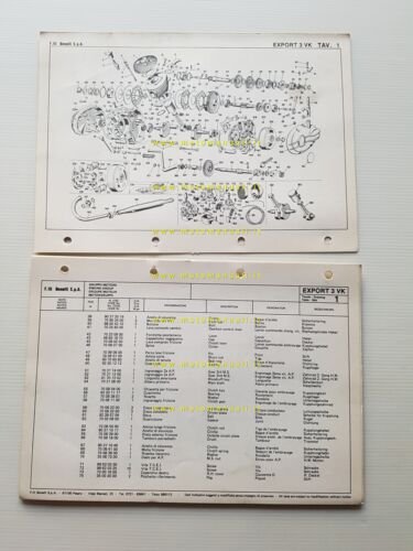 Benelli 50 Export 3V-K 1980 catalogo ricambi originale spare parts …