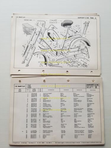 Benelli 50 Export 3V-K 1980 catalogo ricambi originale spare parts …