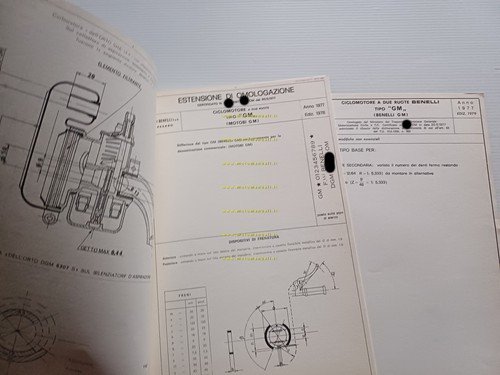 Benelli 50 G2 1977 Facsimile originale scheda omologazione DGM Motorizzazione