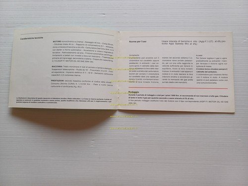 Benelli 50 G2 1978 manuale uso manutenzione libretto istruzioni originale