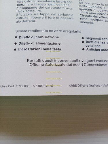 Benelli 50 G2 1978 manuale uso manutenzione libretto istruzioni originale