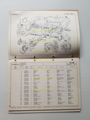Benelli 50 G2 Elle 1979-80 catalogo ricambi originale spare parts …