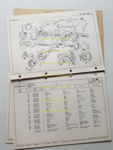 Benelli 50 G2 Elle 1979-80 catalogo ricambi originale spare parts …
