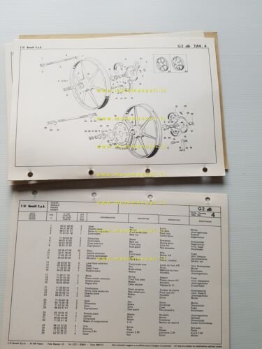 Benelli 50 G2 Elle 1979-80 catalogo ricambi originale spare parts …