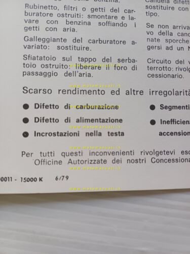 Benelli 50 G2-G2 Elle 1979 manuale uso manutenzione libretto originale