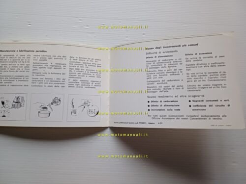 Benelli 50 G2-G2 Elle 1979 manuale uso manutenzione libretto originale