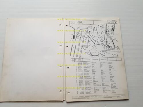 Benelli 50 G2 Pedali 1979 catalogo ricambi originale spare parts …