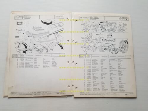 Benelli 50 G2 Pedali 1979 catalogo ricambi originale spare parts …