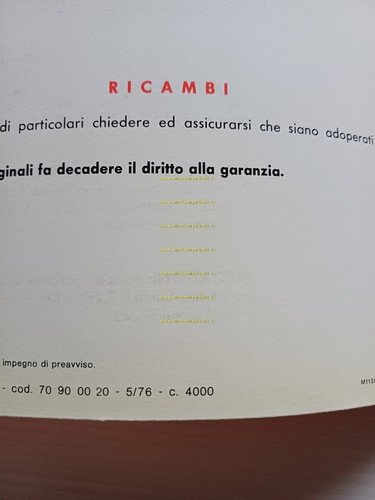 Benelli 50 Magnum 3V 1976 manuale uso manutenzione libretto originale
