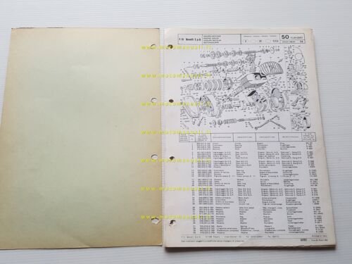 Benelli 50 Turismo 1974 catalogo ricambi originale spare parts list