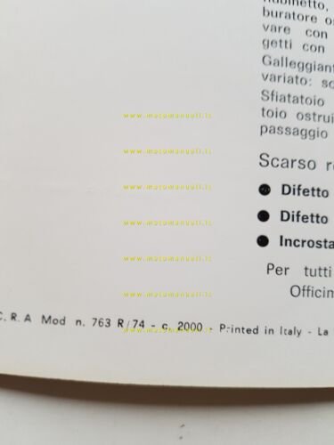 Benelli 50 Turismo 1974 manuale uso manutenzione libretto originale