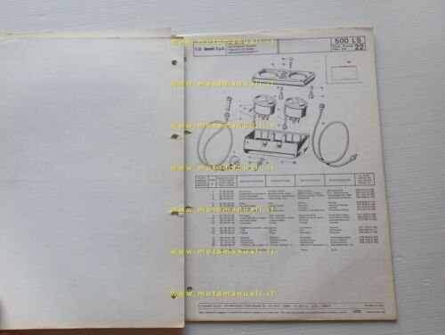 Benelli 500 LS 1976 catalogo ricambi originale spare parts catalogue