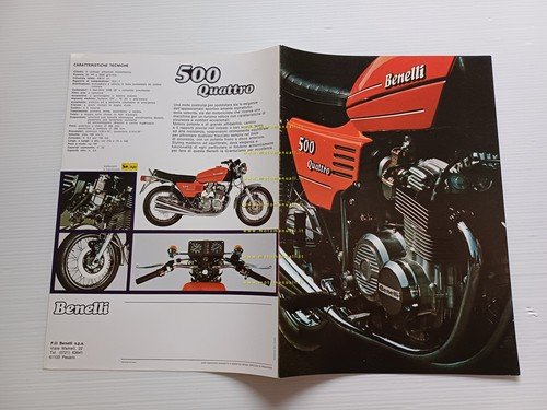 Benelli 500 Quattro 1975 depliant italiano originale