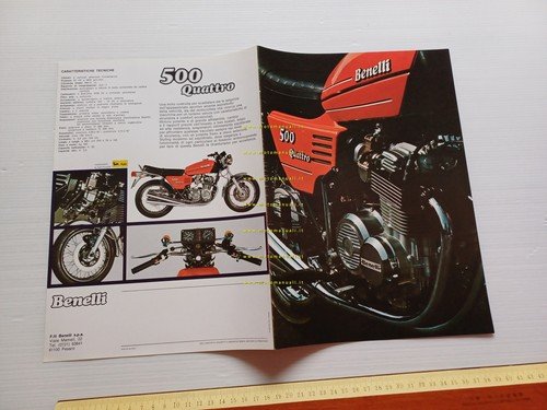 Benelli 500 Quattro 1975 depliant italiano originale