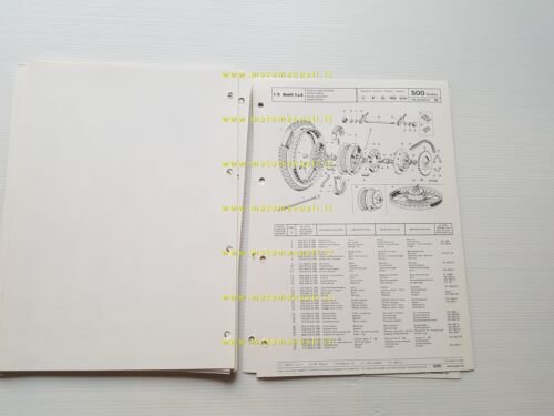 Benelli 500 Quattro freno tamburo catalogo ricambi originale parts catalogue