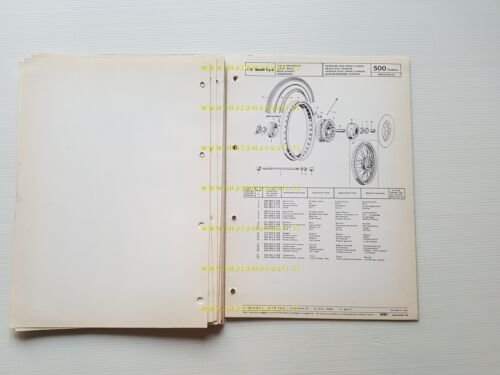 Benelli 500 Quattro freno tamburo-disco catalogo ricambi originale parts list
