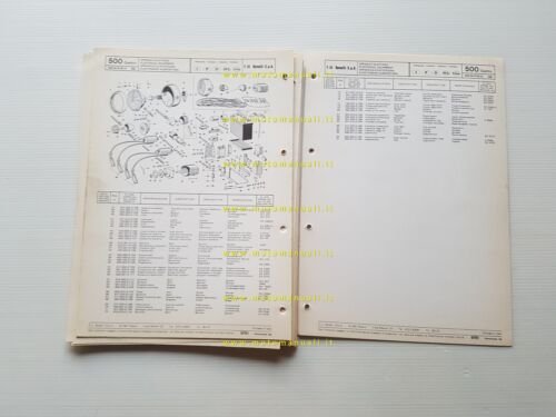 Benelli 500 Quattro freno tamburo-disco catalogo ricambi originale parts list