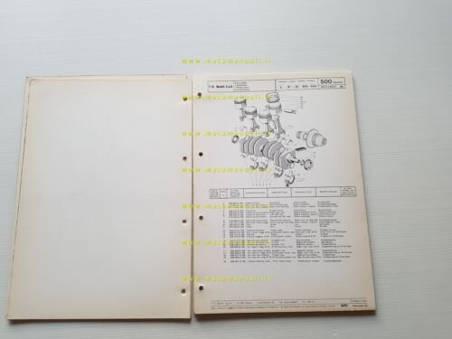 Benelli 500 Quattro freno tamburo-disco catalogo ricambi originale parts list