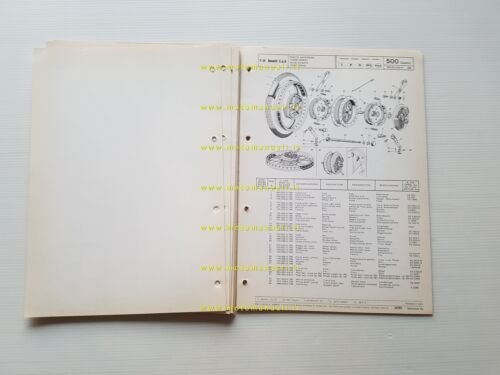 Benelli 500 Quattro freno tamburo-disco catalogo ricambi originale parts list