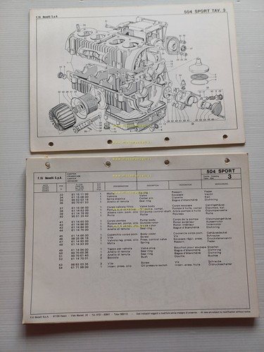 Benelli 504 Sport 1979 catalogo ricambi originale