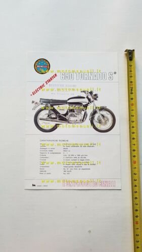 Benelli 650 Tornado S 1972 depliant originale italiano moto brochure