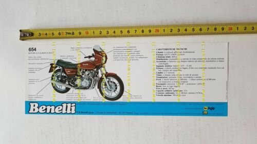 Benelli 654 4C 1980 depliant brochure moto originale italiano