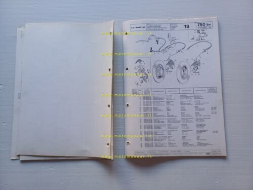 Benelli 750 SEI 1974-75 catalogo ricambi originale spare parts list
